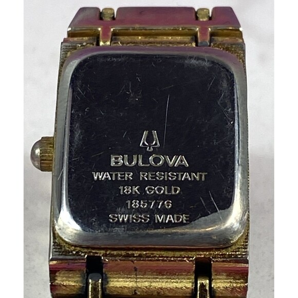 RARE Vintage Bulova 18k Gold Diamond Quartz Watch #185776 Swiss Made - Picture 2 of 10